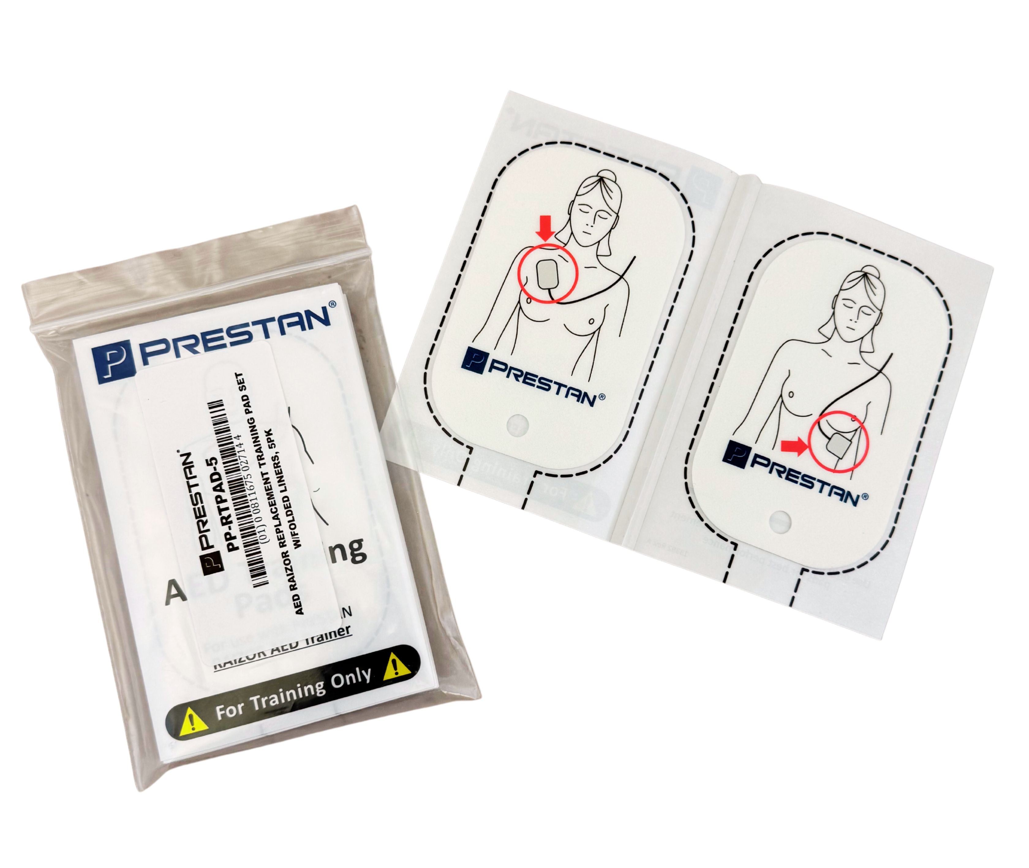PRESTAN AED RAIZOR Replacement Training Pad Set | 5 Pack