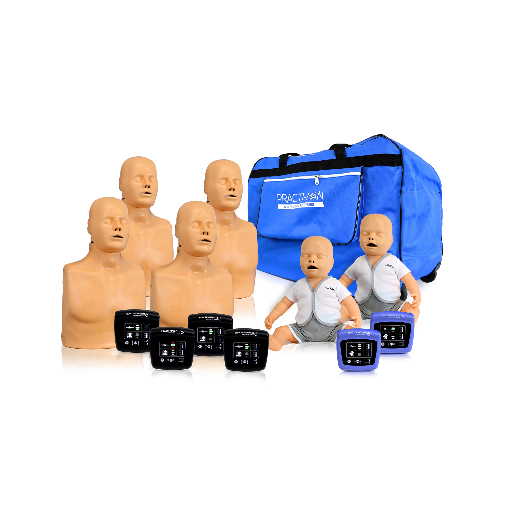 Practi-Man Plus | Multi Pack | 4x Adults + 2x Infants w/Feedback | Wheeled Bag | Practi-Man | Available from LivCor Australia