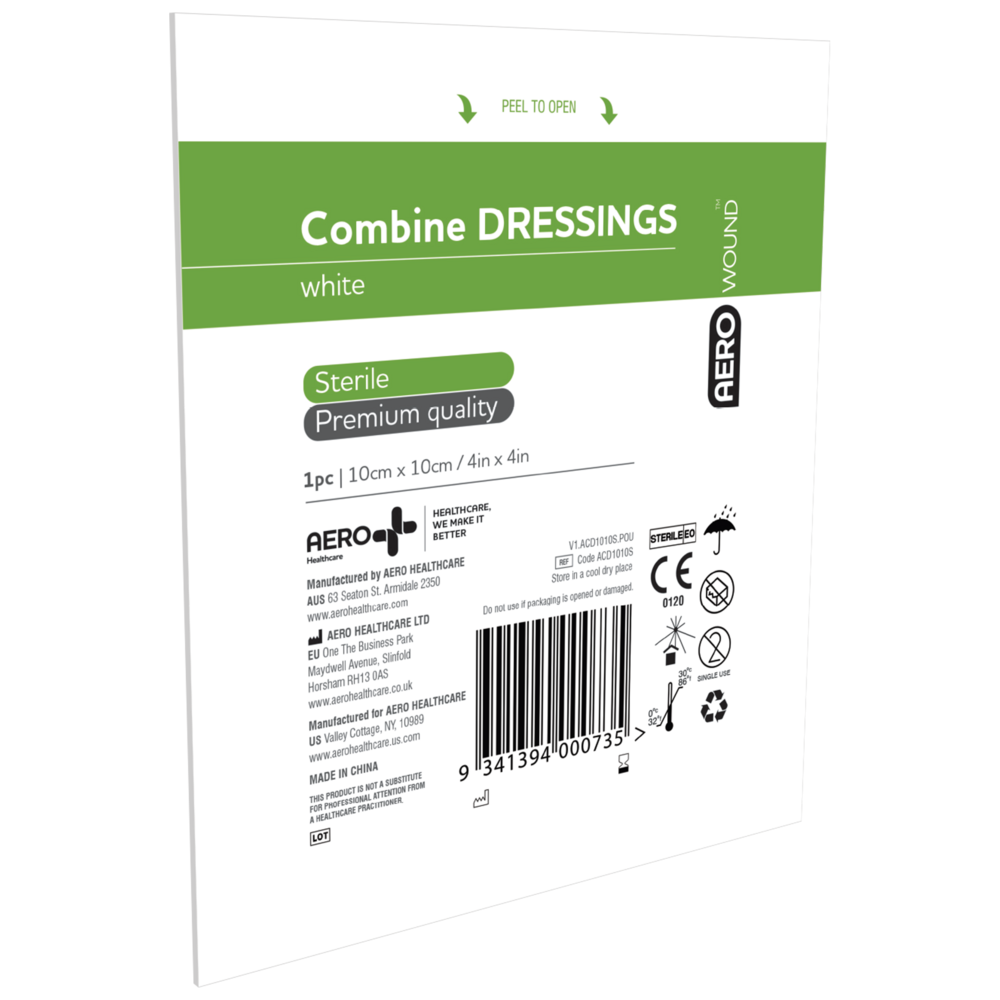 Aero Combine Dressing (10cm x 10cm) | 10-Pack | Aero Healthcare | Available from LivCor Australia