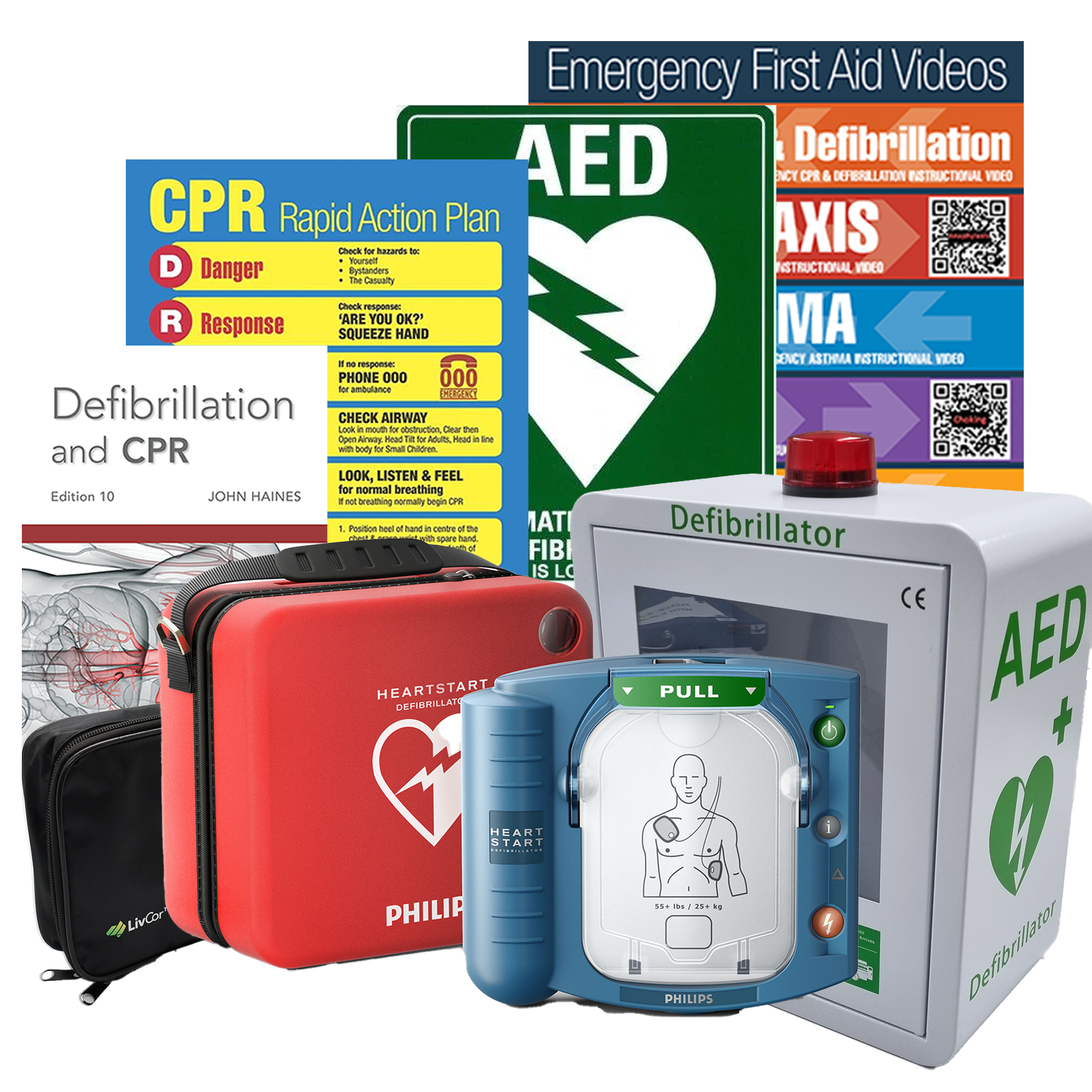 Philips HeartStart HS1 Defibrillator Package | With Alarmed Wall Cabinet | Philips | Available from LivCor Australia