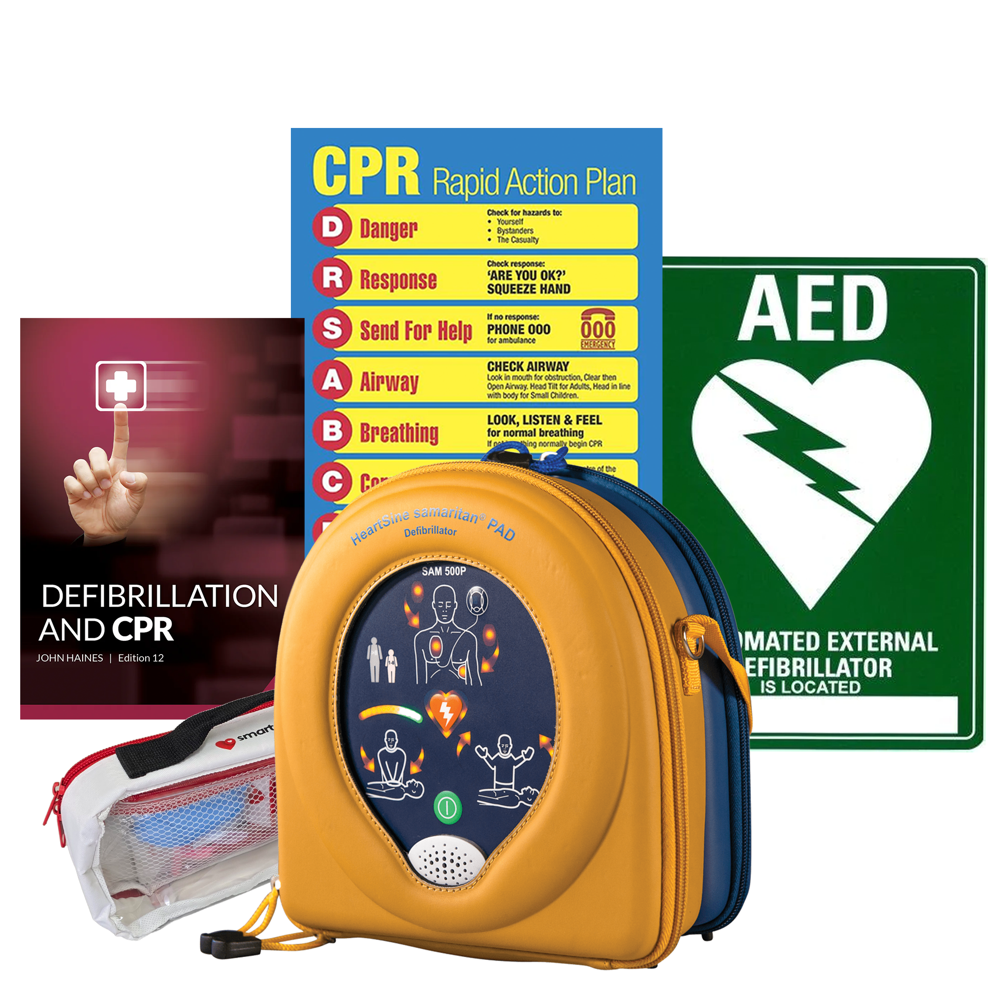 HeartSine Samaritan PAD 500P Defibrillator Package | No Wall Cabinet Save $80
