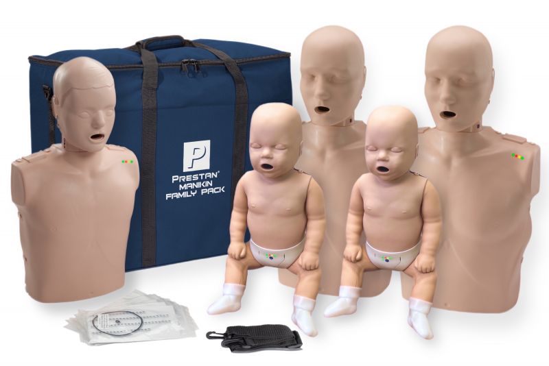 PRESTAN Professional Manikin with CPR Feedback | Family Pack, Medium Skin | Prestan | Available from LivCor Australia