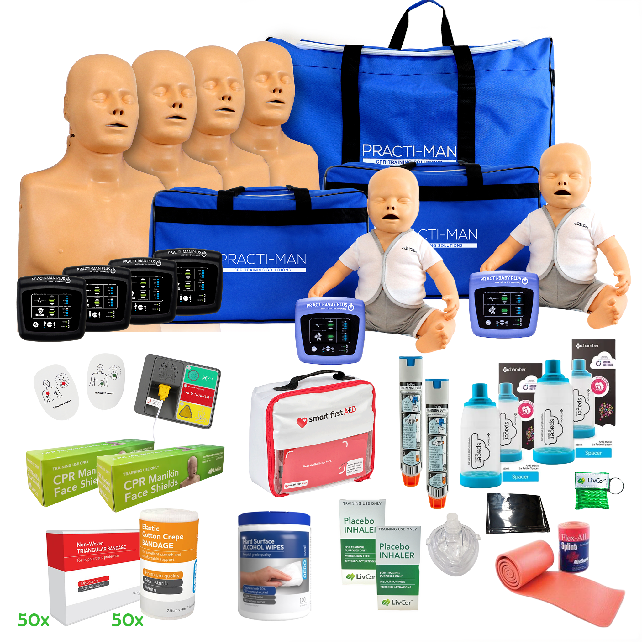 PractiMan Plus CPR / First Aid Trainer Starter Kit | With Electronic Feedback