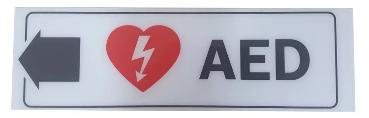 Plastic Directional AED Sign (Left or Right) | LivCor | Available from LivCor Australia