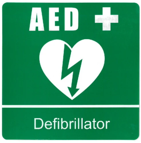 AED Window Sticker (Green or White) | LivCor | Available from LivCor Australia