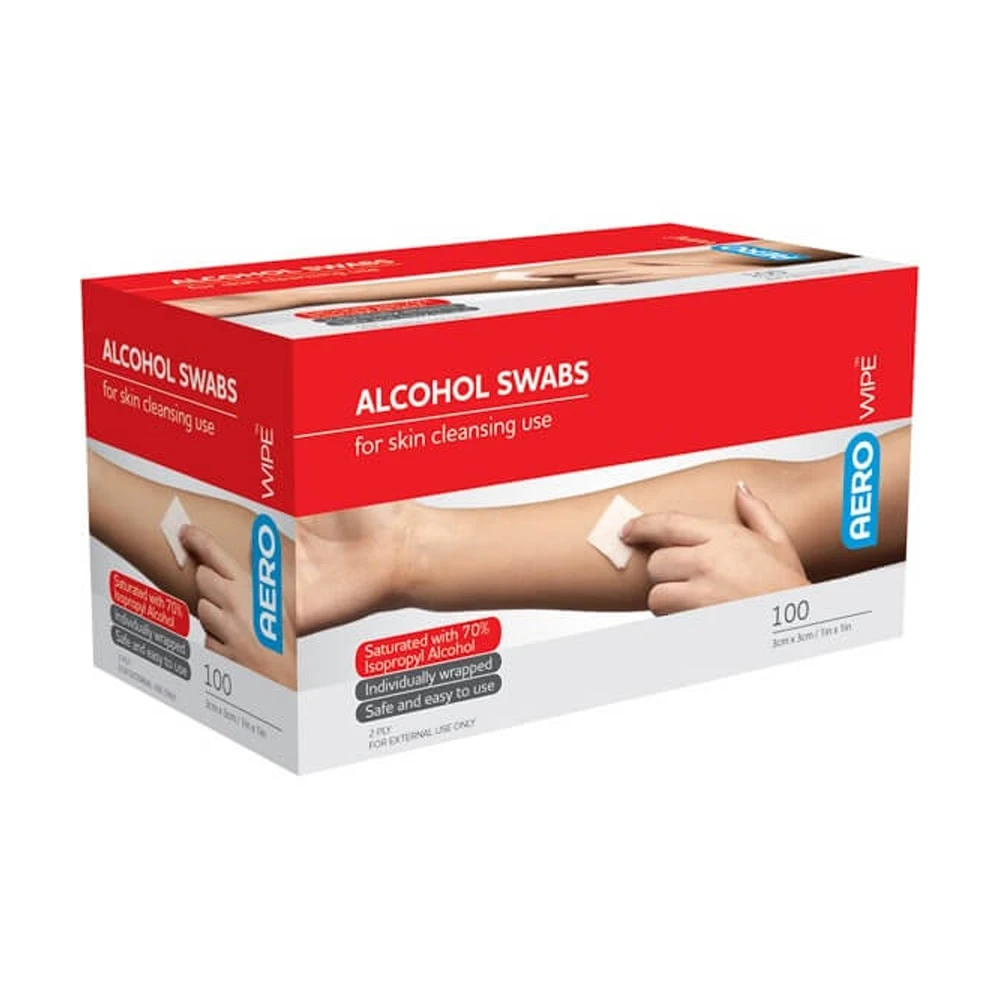 Aero Alcohol Cleansing Wipes Box of 100