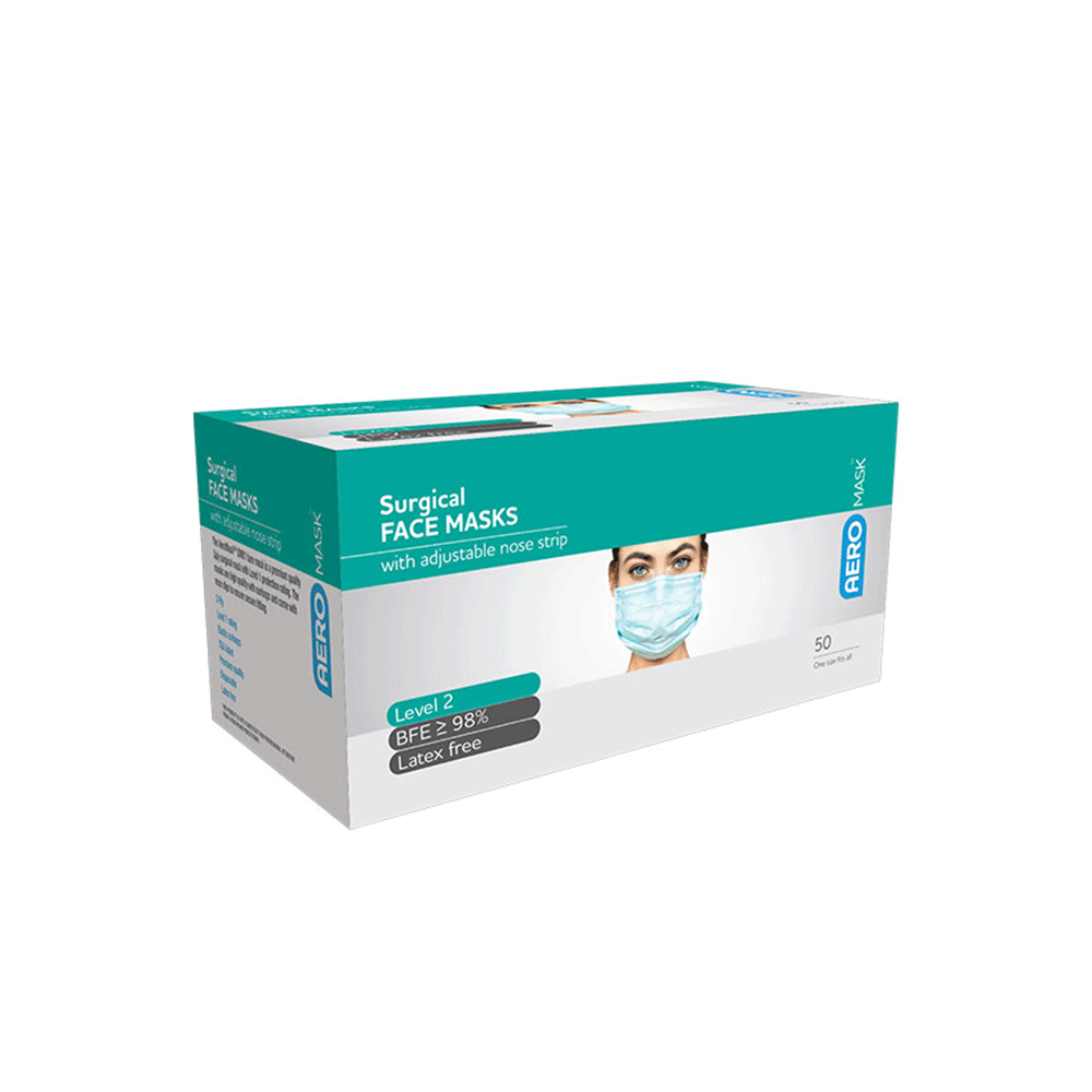 AEROMASK Surgical Face Mask | Earloop | 50-Pack | Aero Healthcare | Available from LivCor Australia