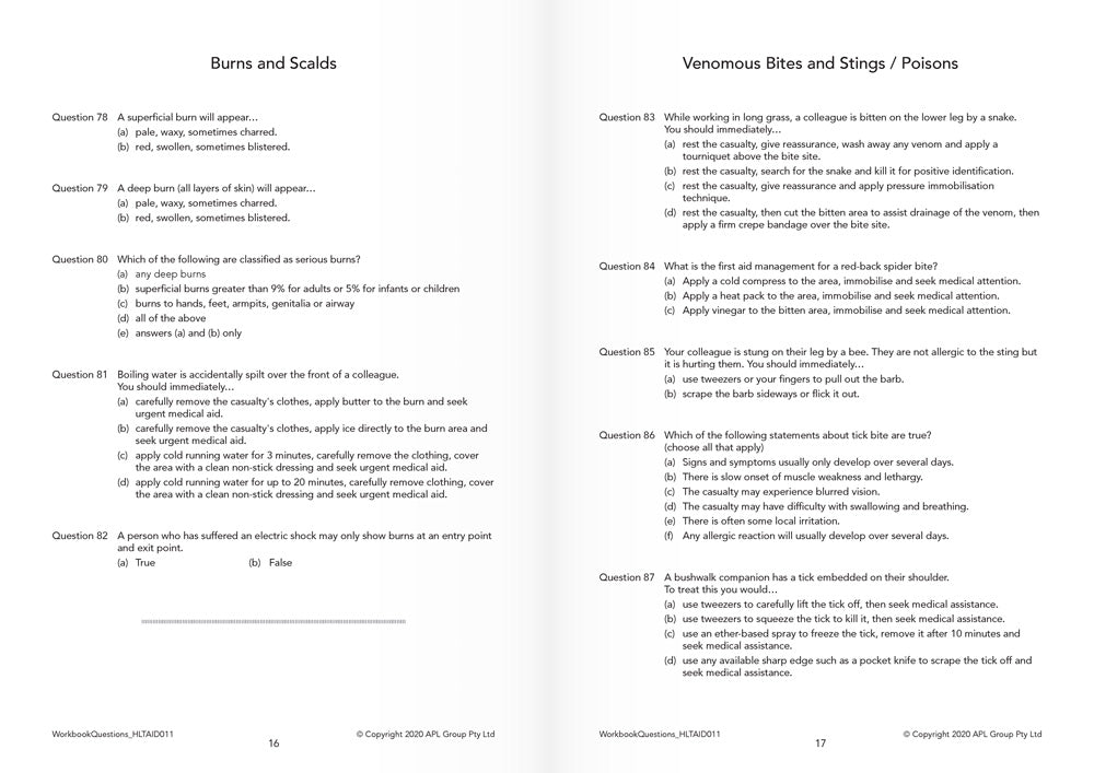 Re-Useable Student Workbook | HLTAID011 | LivCor | Available from LivCor Australia