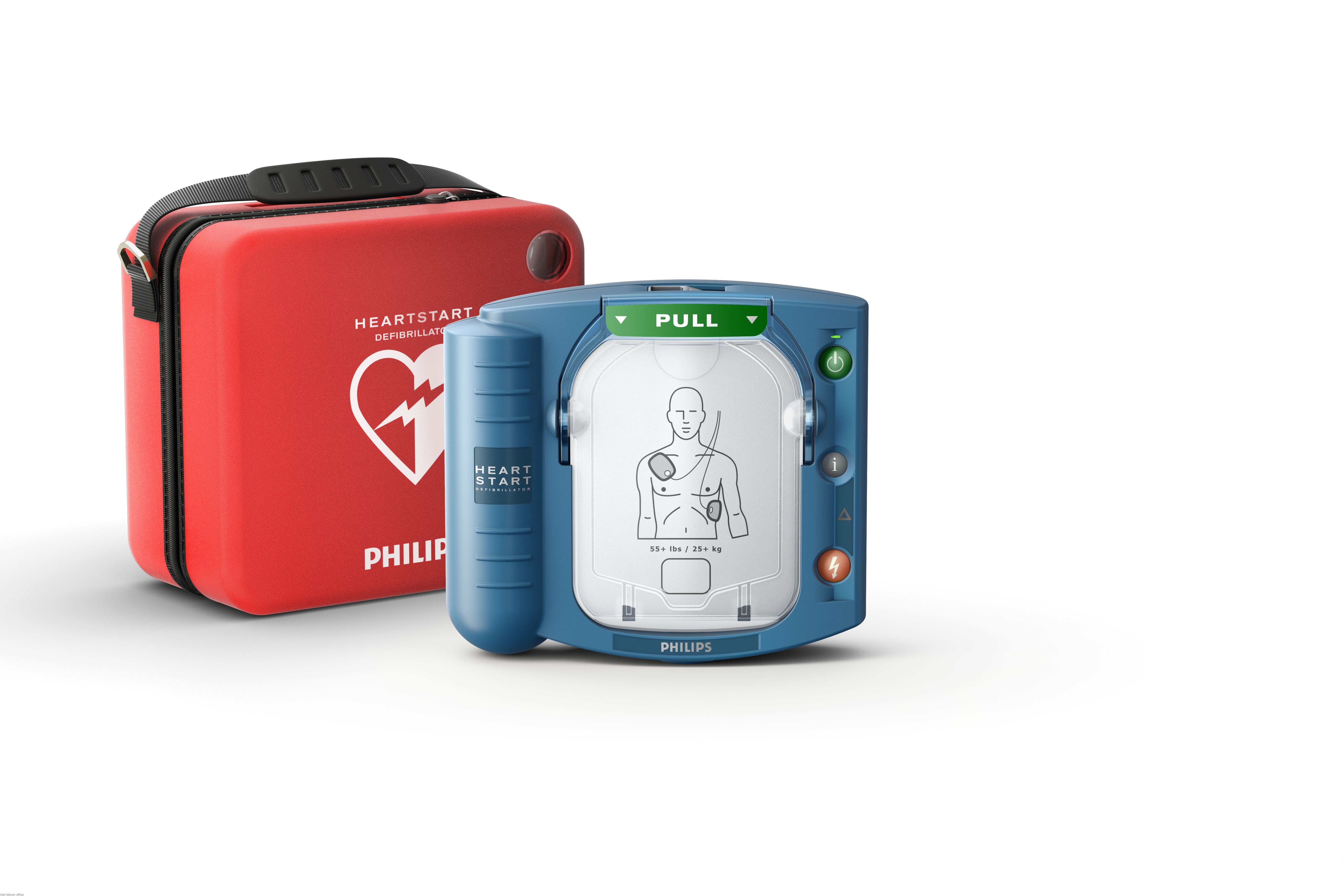 Philips HeartStart HS1 Defibrillator Package | With Alarmed Wall Cabinet