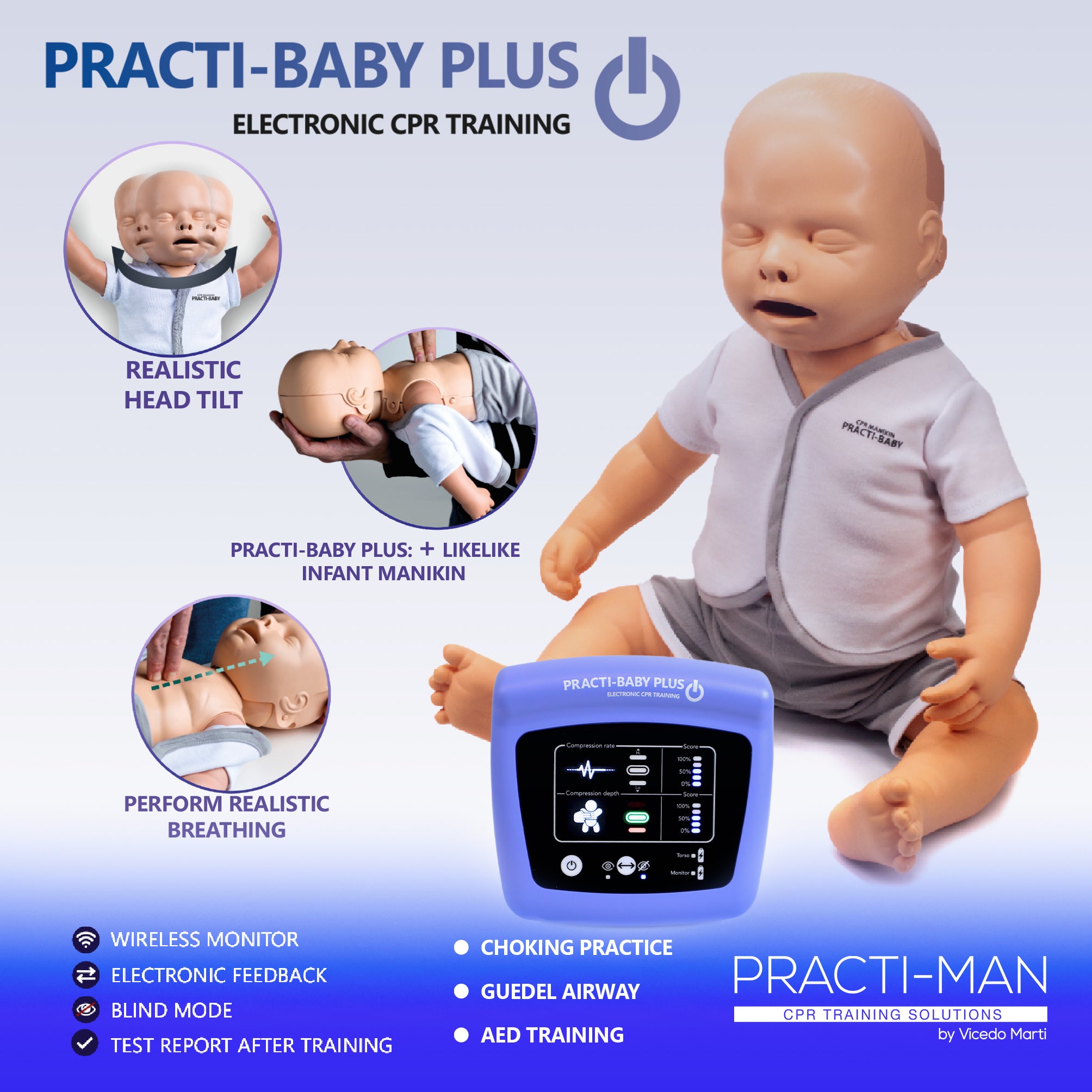 Practi-Baby Plus 4-Pack w/Carry Bag | Feedback Monitoring