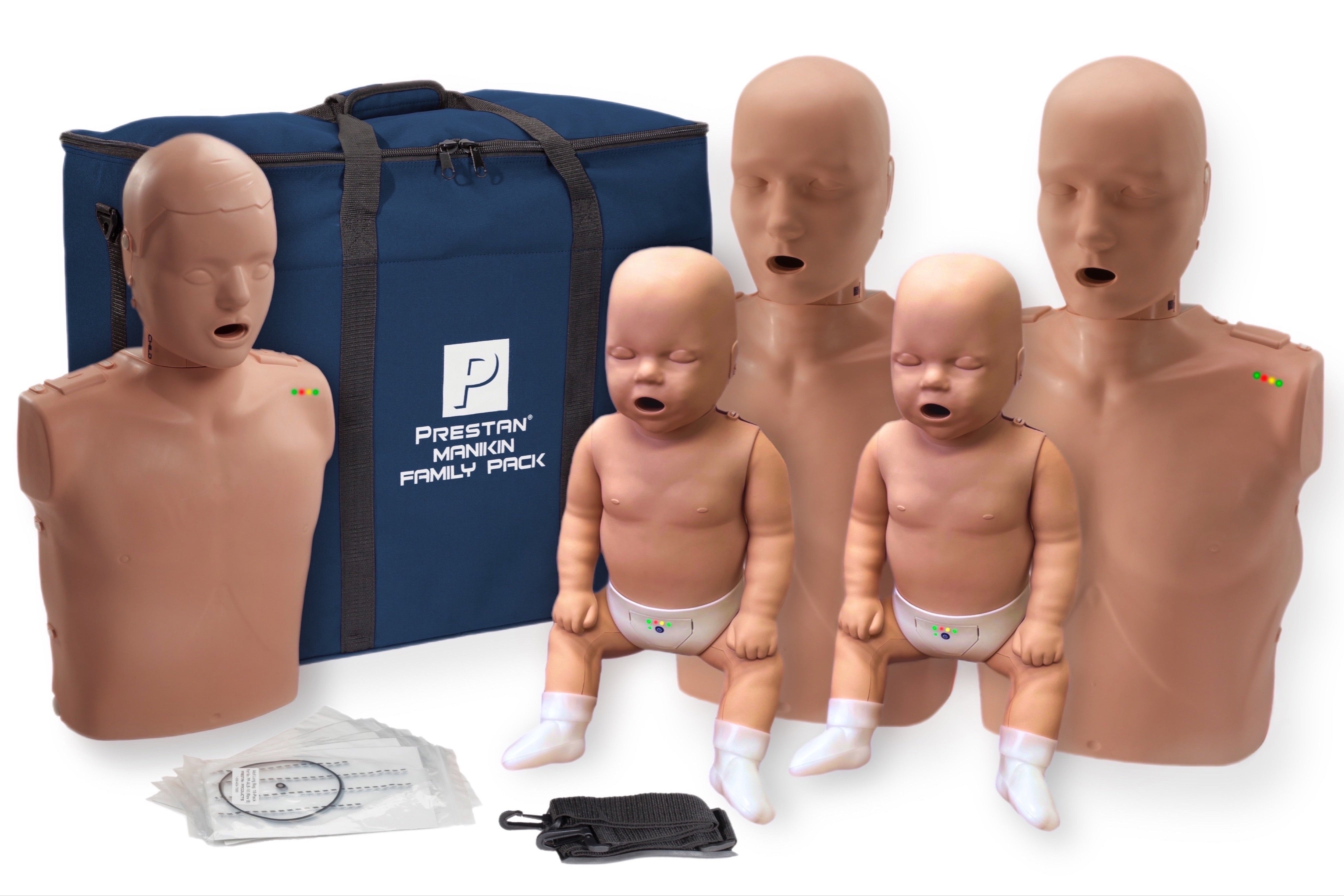 PRESTAN Professional Manikin with CPR Feedback | Family Pack, Dark Skin