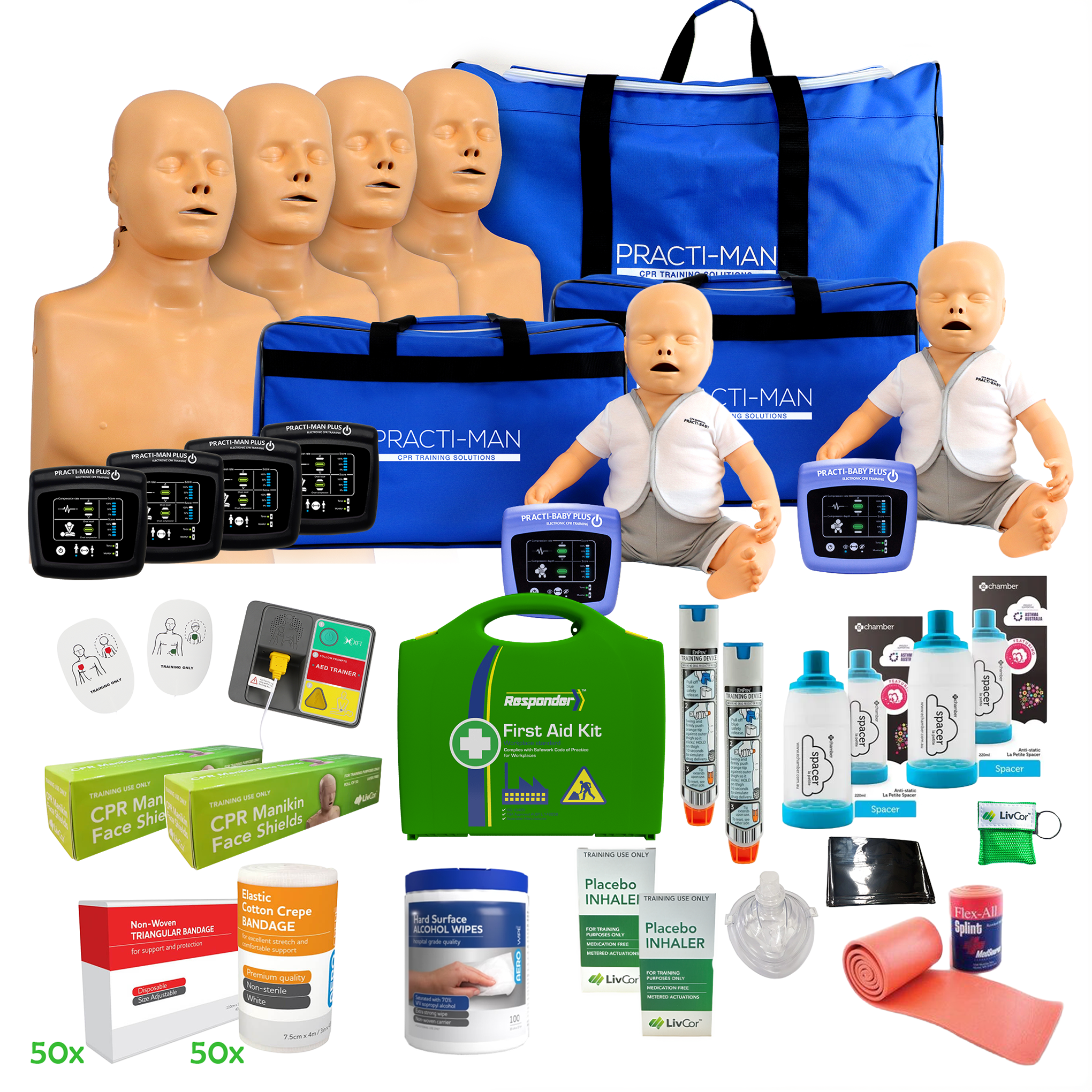 PractiMan Plus CPR / First Aid Trainer Starter Kit | With Electronic Feedback