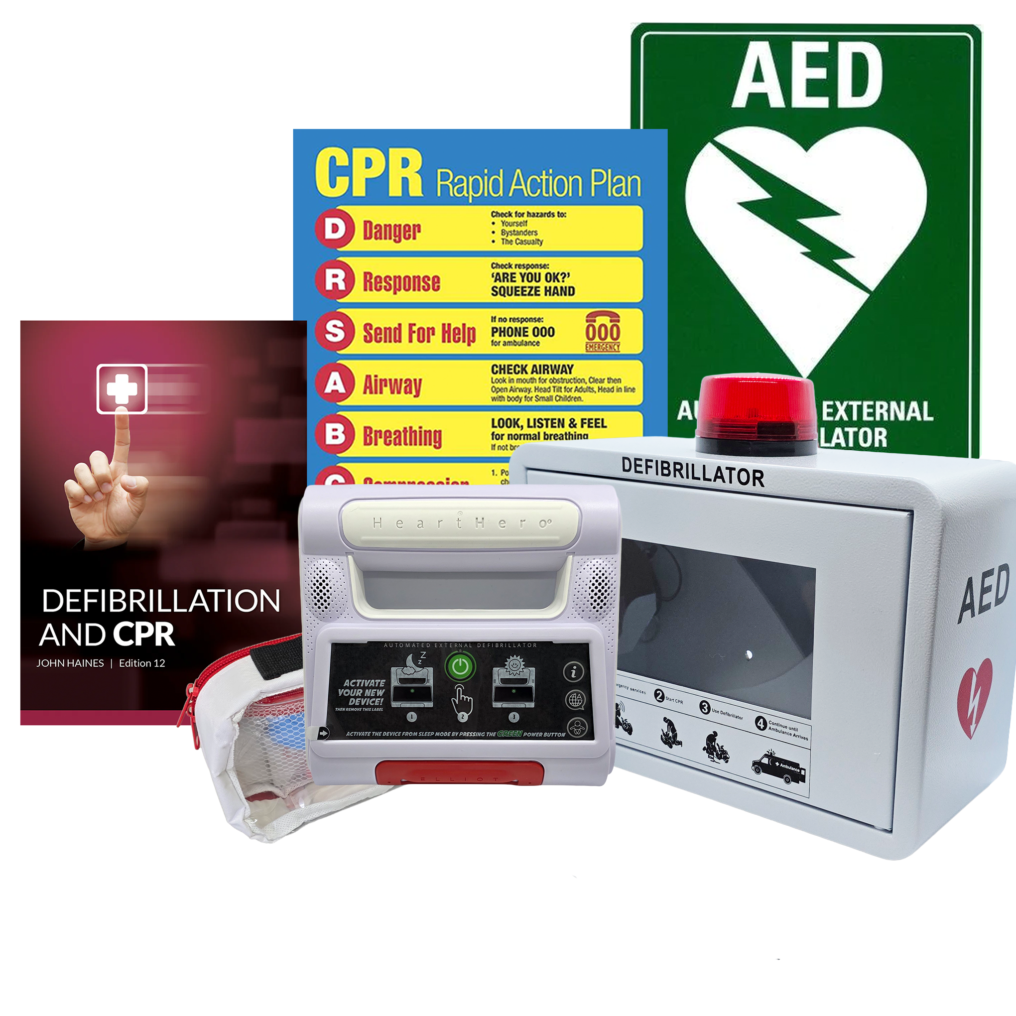Elliot Mini Defibrillator Package | With Alarmed Wall Cabinet