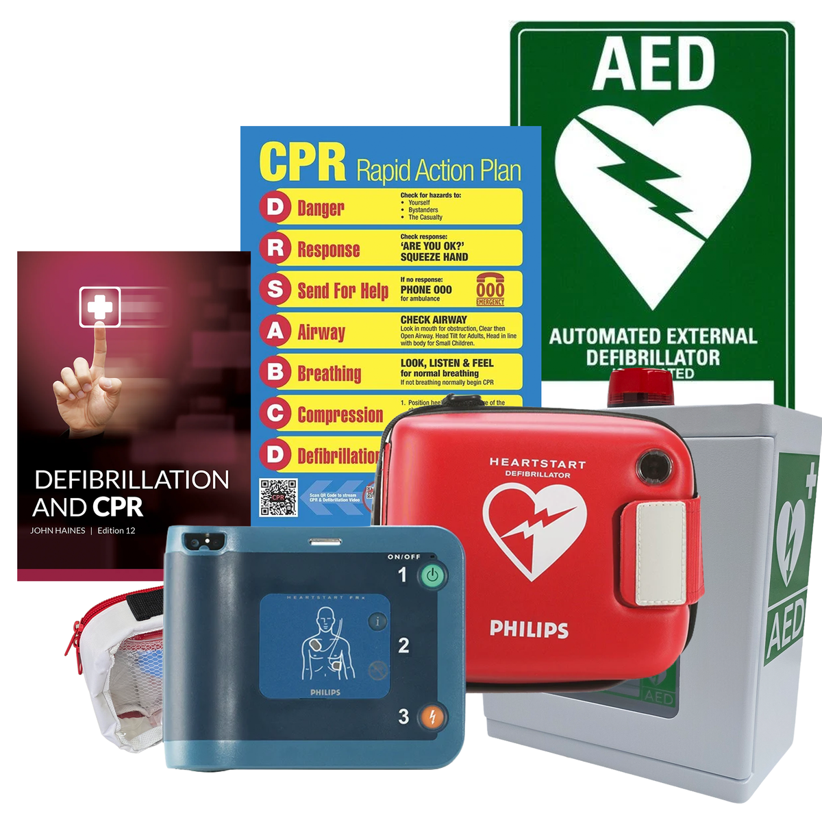 Philips HeartStart FRx Defibrillator Package | Outdoor Alarmed Wall Cabinet