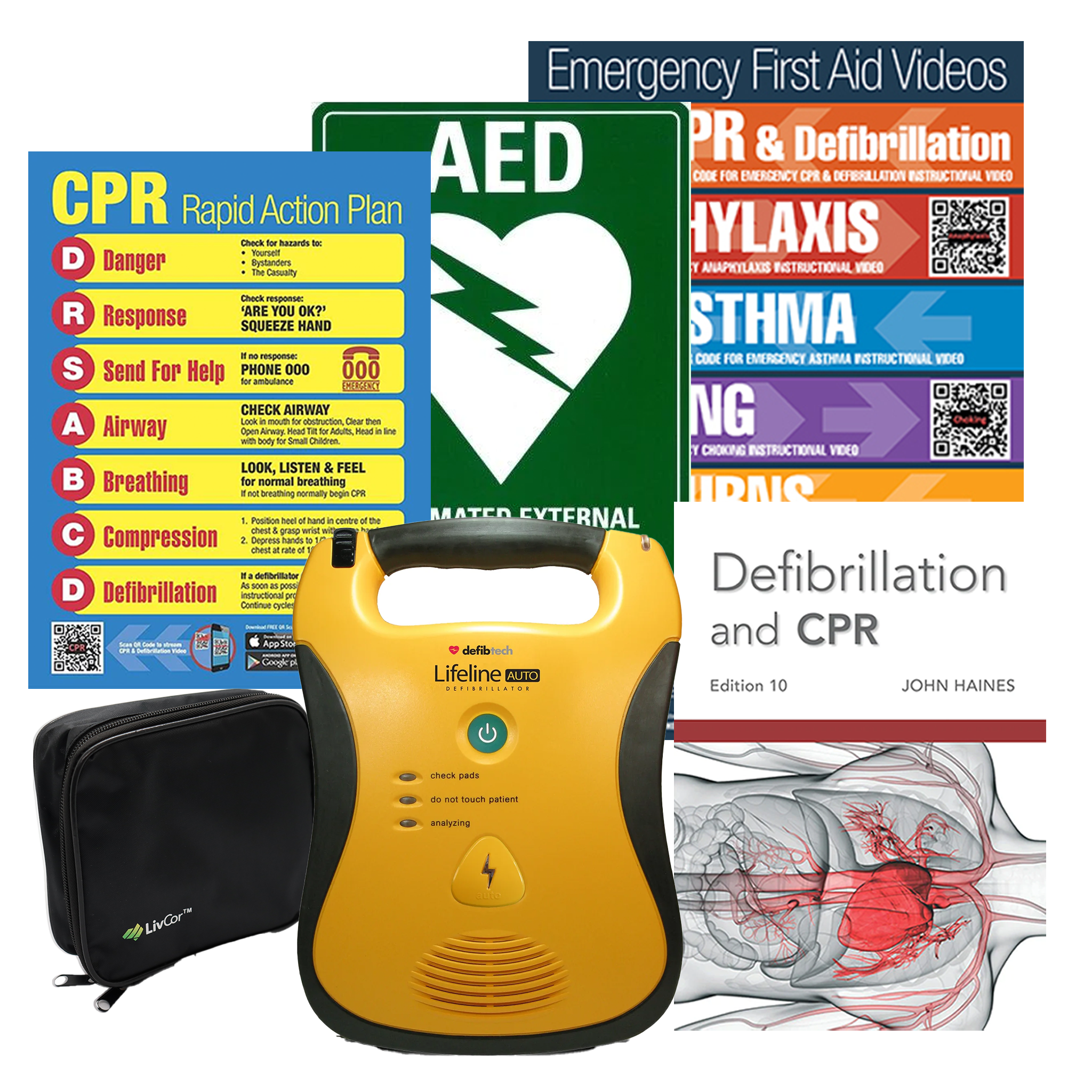 Defibtech Lifeline Fully Automatic Defibrillator Package | No Wall Cabinet Save $80