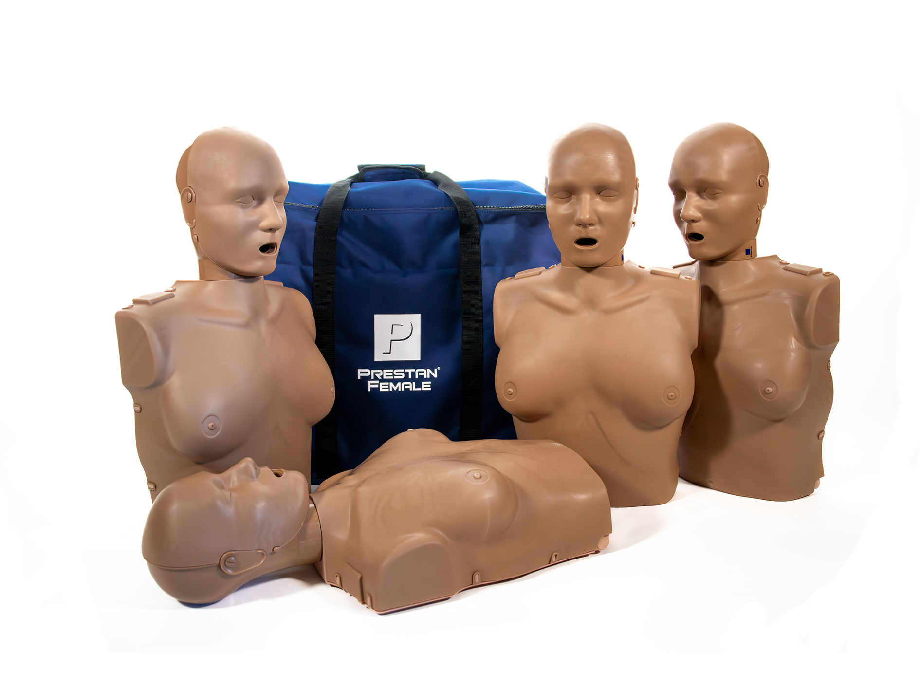 PRESTAN Professional Female Manikin with CPR Feedback | 4-Pack | Dark Skin