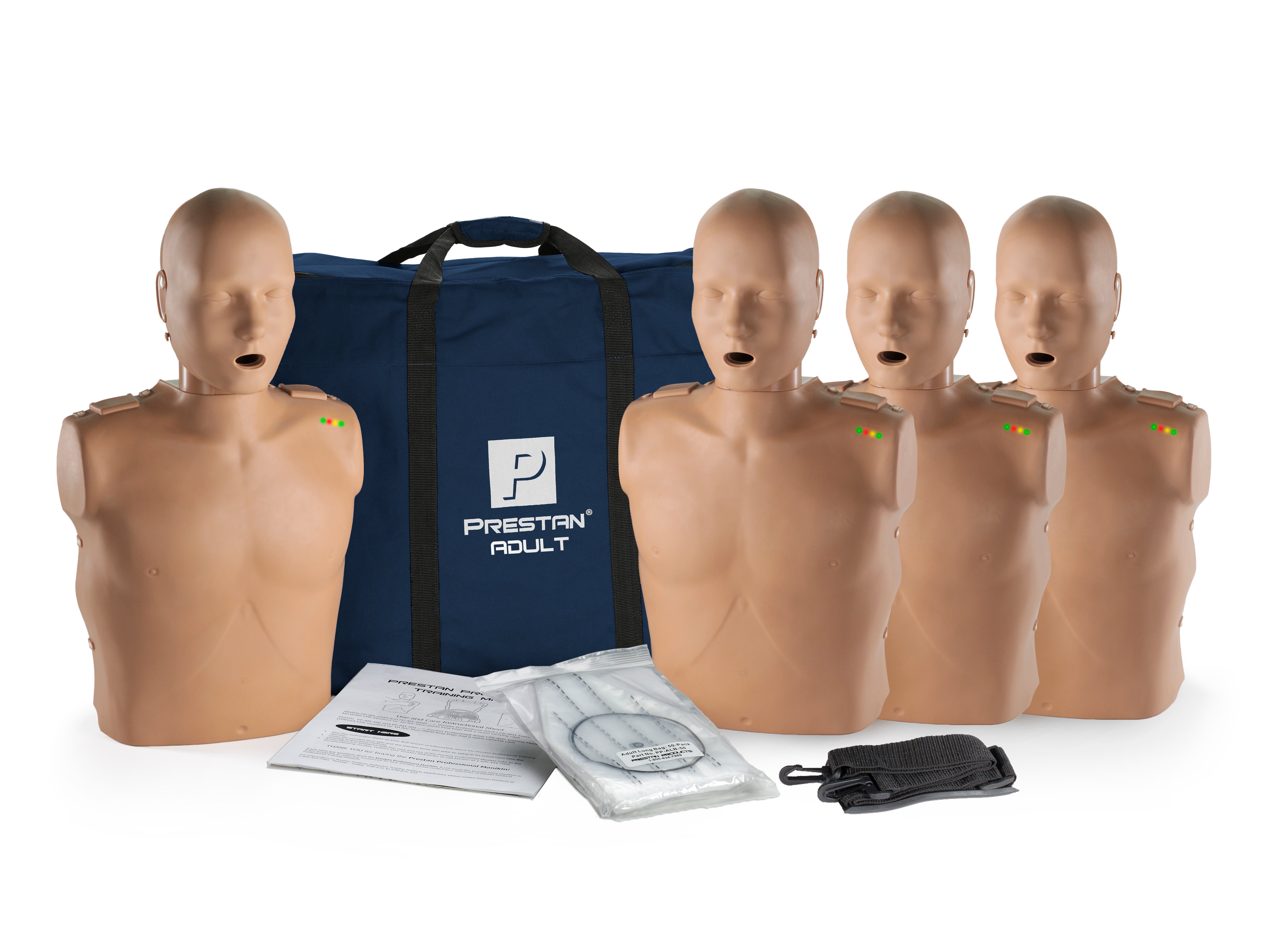 PRESTAN Professional Adult Manikin with CPR Feedback | Dark Skin, 4-Pack | Prestan | Available from LivCor Australia