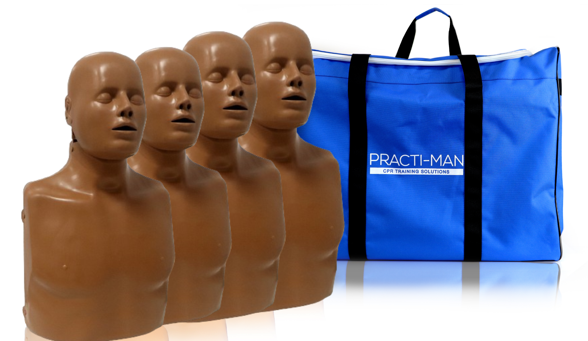 Practi-Man Advance | 4-Pack with Carry Bag | Dark Skin