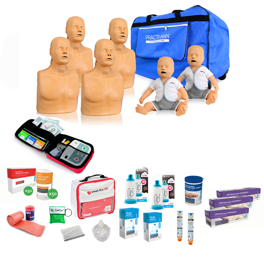 PractiMan Advance CPR / First Aid Trainer Starter Kit | Multi Pack with Wheeled Bag