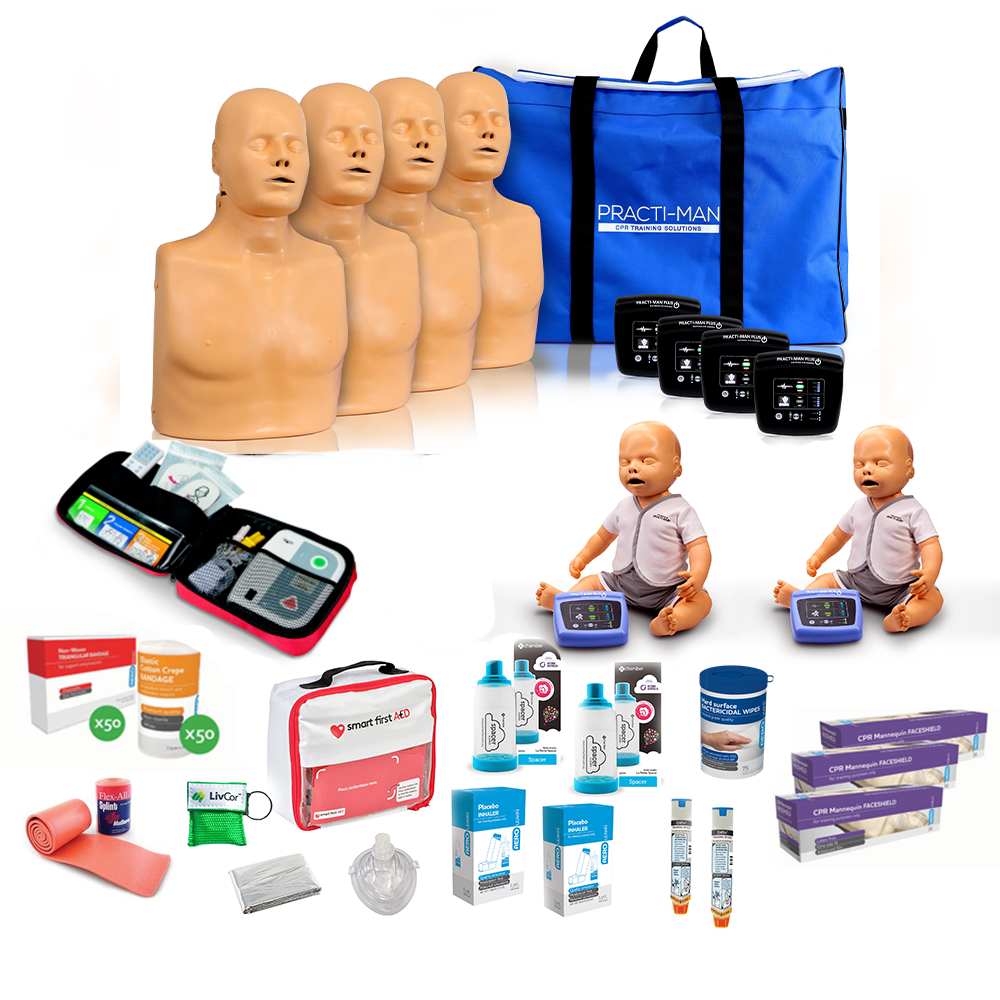 PractiMan Plus CPR / First Aid Trainer Starter Kit | With Electronic F