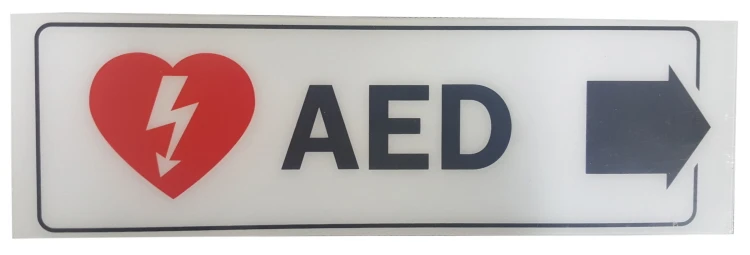 Plastic Directional AED Sign (Left or Right) | LivCor | Available from LivCor Australia