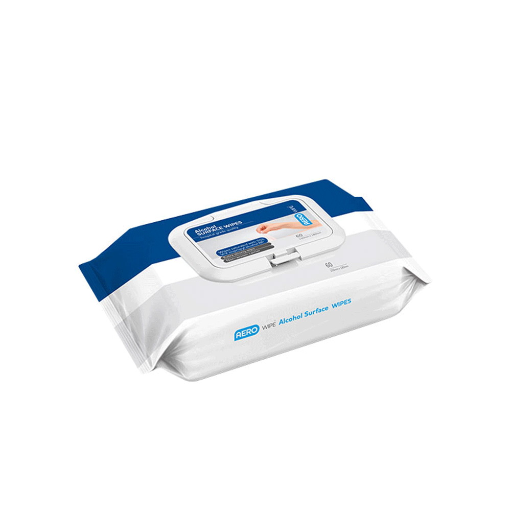 AeroWipe Alcohol Surface Wipe | 60-Wipes Handy Pack | Aero Healthcare | Available from LivCor Australia