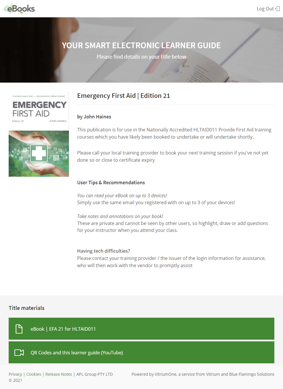 eBook | Emergency First Aid (Ed.21) | HLTAID011 | John Haines | Available from LivCor Australia