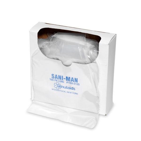 Sani-Man Adult Manikin Face Shield/Lung System | 100-Pack | Nasco | Available from LivCor Australia